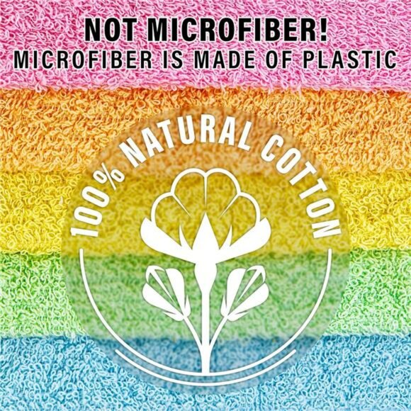 Cotton washcloths set 10 pack soft absorbent face towel 12x12 bathroom kitchen g - Picture 3 of 8